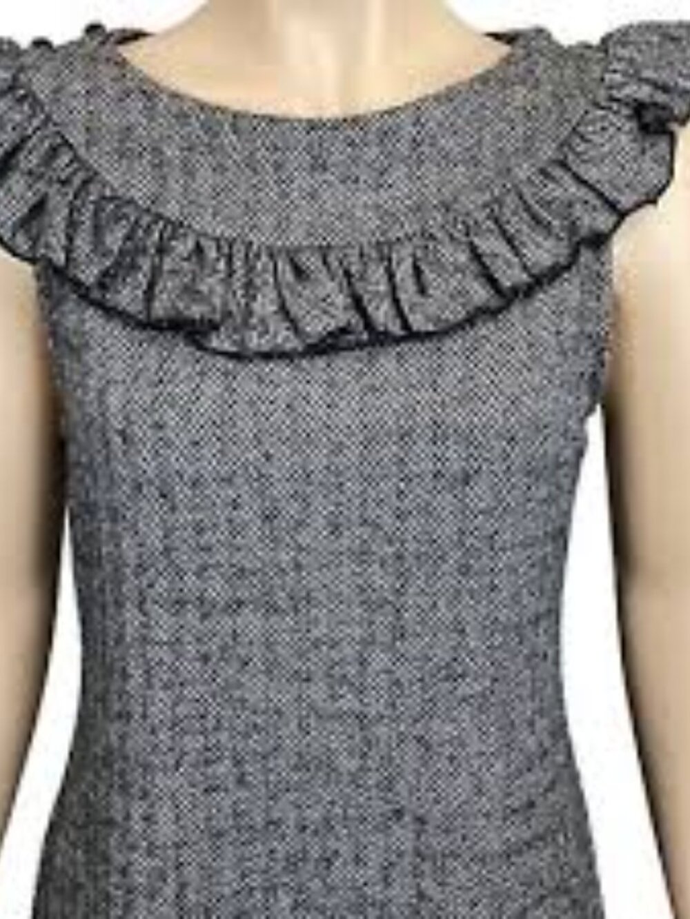 Ella Moss Chevron‎ Ruffle Top Black and White Size XS